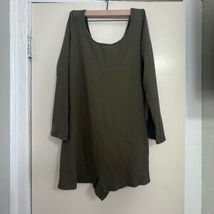 Victoria's Secret Olive Ribbed Scoop-Neck Romper